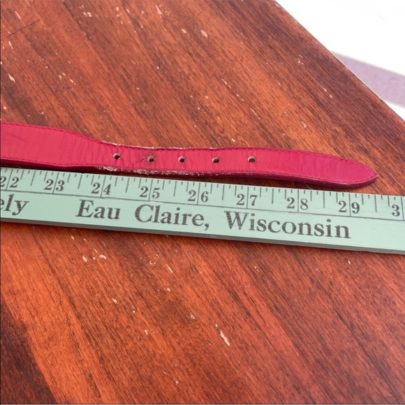 SOLD——JUSTIN BOOTS Red Leather Belt - Picture 6 of 8